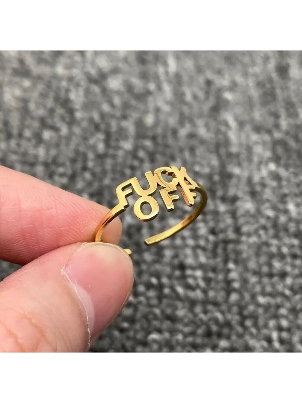 ($6) F*ck Off Wrap Ring - Gold